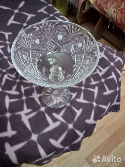 Хрустальная конфетница на ножке СССР