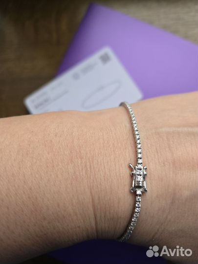 Золотой теннисный браслет с бриллиантами