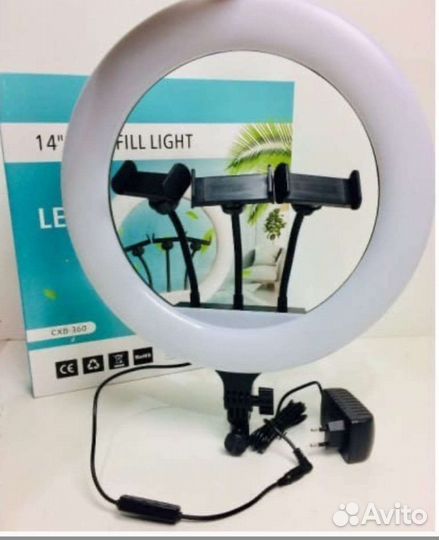 Кольцевая лампа 36 см (сэлфи лампа) (новая)