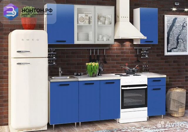 Кухня Рио-1 1.7м синий