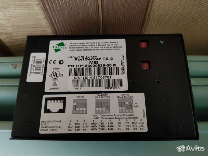 Digi PortServer TS2 RS-232/422/485 RJ-45