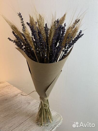 Букет из сухоцветов (лаванда и колоски)