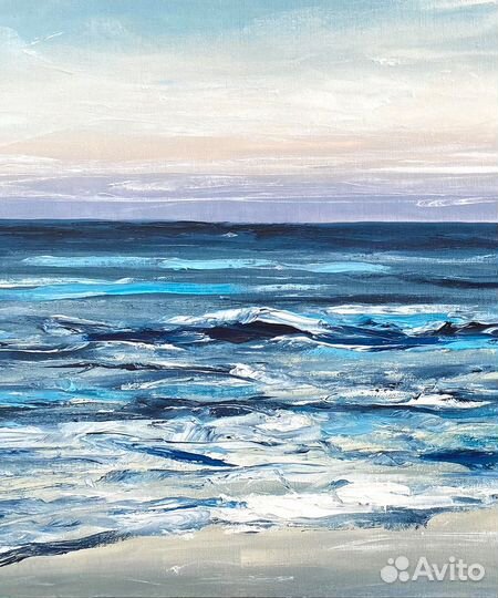 Картина маслом на холсте. Море 50х90
