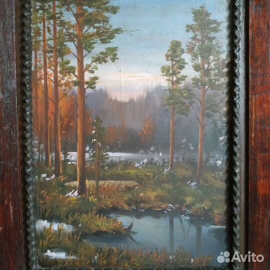 Картина маслом. Старая