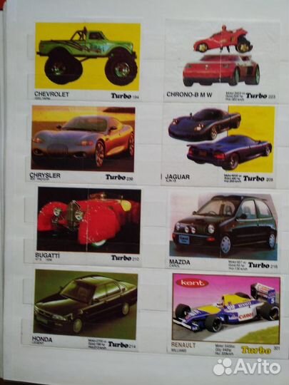 Вкладыши от жев.резинки и наклейки, начало 90-х гг