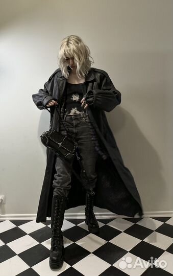 Кожаный плащ натуральная кожа oversize