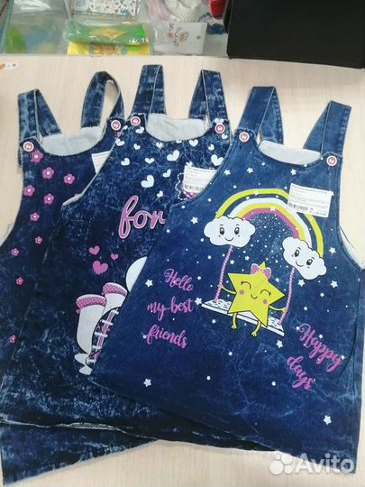 Новые сарафаны джинс для девочки
