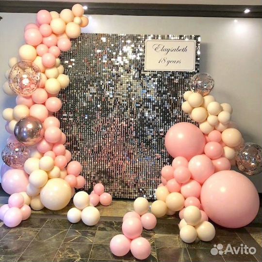 Фотозоны Гендер-пати, пайетки, дождь