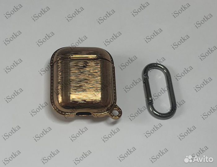 Чехол для AirPods 1/2 серия блестящий (золотой)