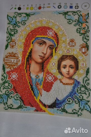 Продается икона вышитая бисером