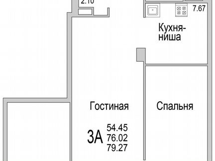 3-к. квартира, 79,3 м², 2/16 эт.