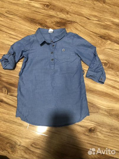 H&M платье- рубашка на девочку в идеальном состоян