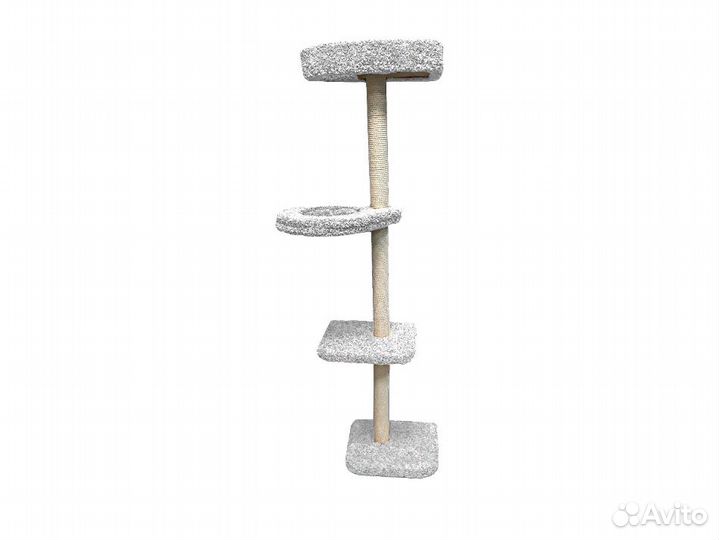 Когтеточка столбик с гамаком 