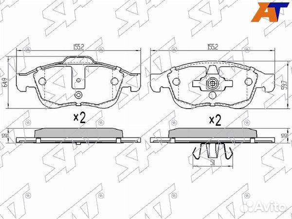 Колодки тормозные Передние renault megane