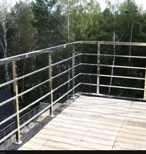 Перила из нержавеющей стали с пвх и стеклом