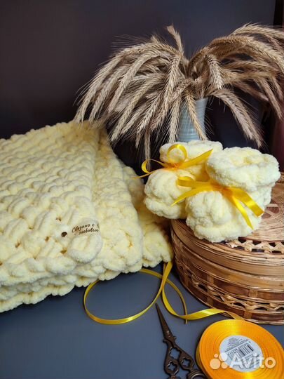 Плед из ализе пуффи