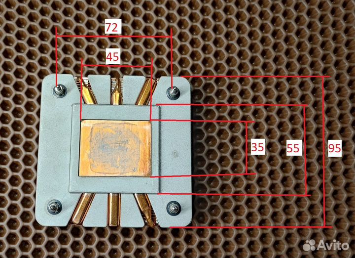 Медный радиатор 775 сокет с бэкплейтом