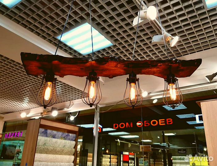 Лофт светильник / люстра из слэба