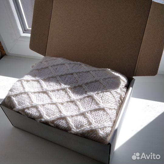 Вязаный плед на выписку