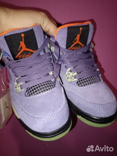 Кроссовки Jordan 4 фиолетовые Найк Аир Джордан