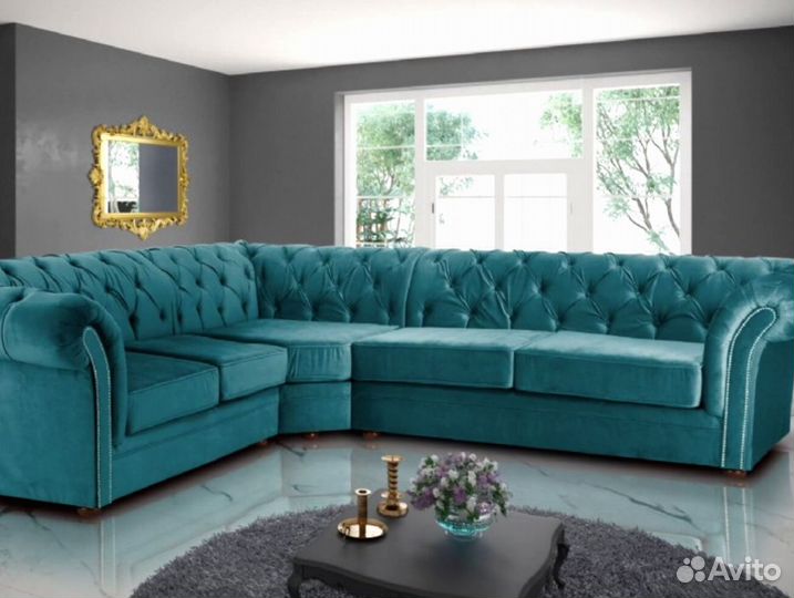 Диван Честер каретная стяжка для дома