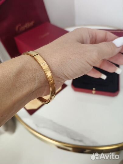 Браслет Cartier love. 16 cm. V-gold