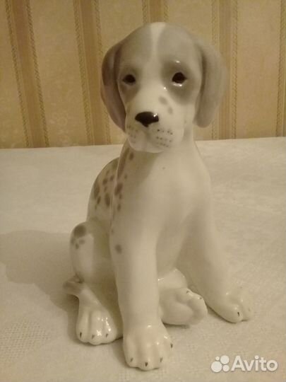 Фарфоровая статуэтка Щенок дога, лфз