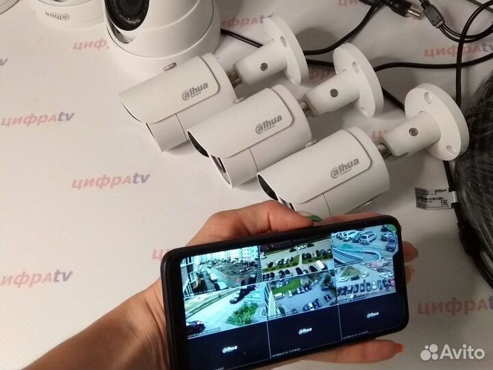 6 уличных камер полный к-т видеонаблюдения