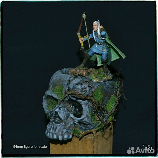 Череп Скала подставка для фэнтези миниатюры 54 мм