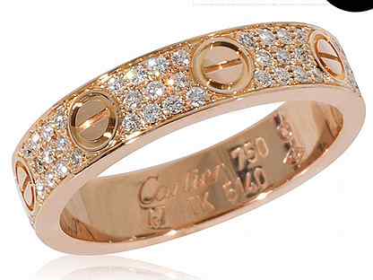 Кольцо Cartier Love Diamond Pave из розового золот