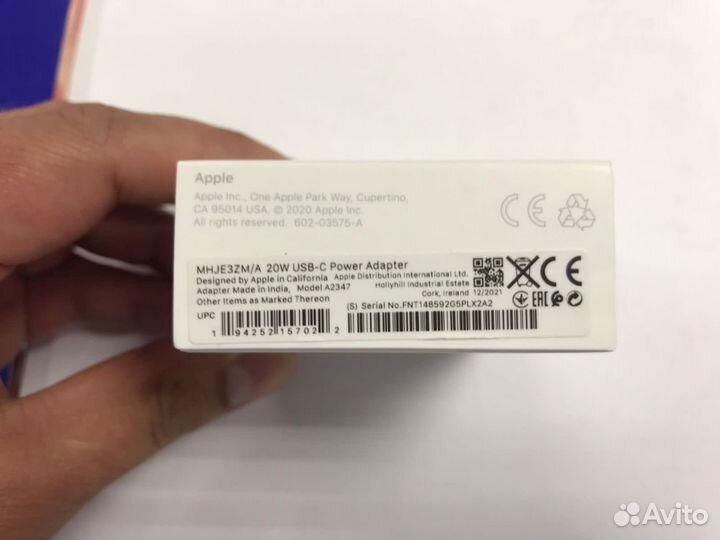 Оригинал Apple Power Adapter с USB Type-C 20W