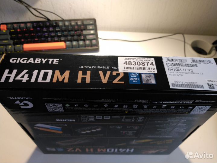 Материнская плата gigabyte H410M H V2, LGA 1200