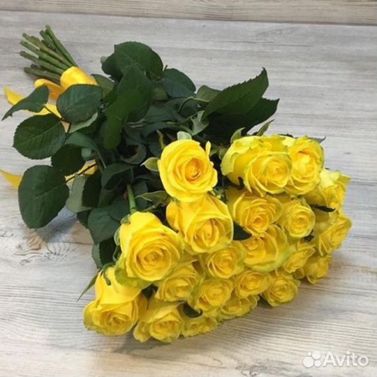 Букет желтых роз, Эквадор, 50см 33 шт