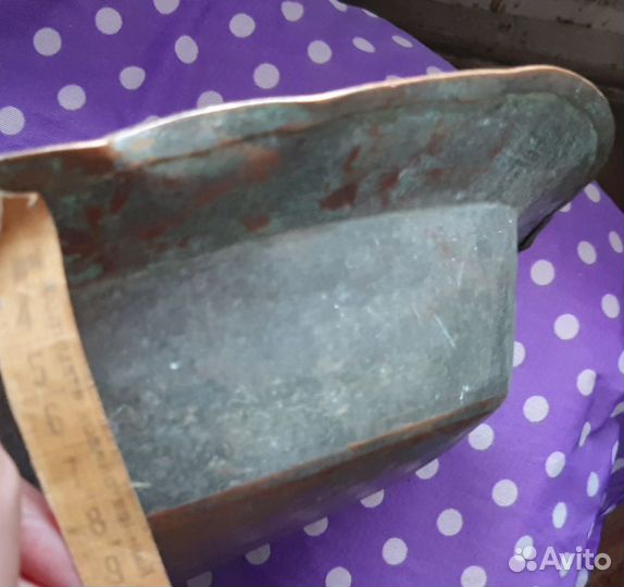 Блюдо большое медное старинное