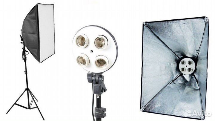 Комплект света: софтбоксы 2 шт + стойки 2 шт
