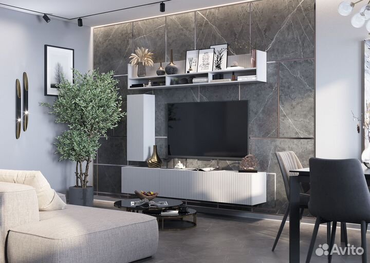 Стенка в гостиную под тв новая