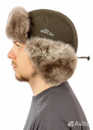 Шапка-ушанка Nova Tex Нельма grayling таслан, хаки
