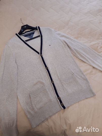 Tommy Hilfiger джемпер, кардиган хлопок бежевый