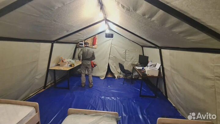 Палатка армейская каркасная от 10 до 70 человек