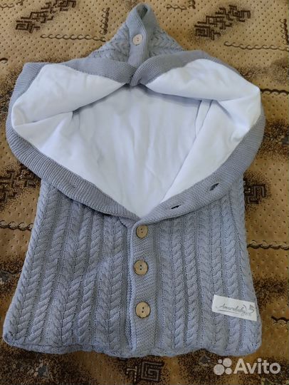 Конверт вязаный теплый