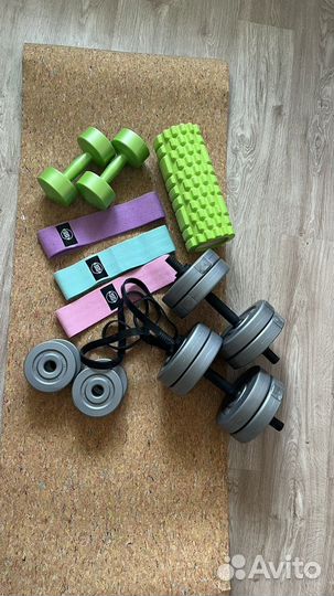 Гантели коврик резинки для фитнеса