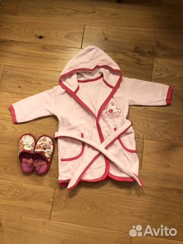 Халат домашний 98 и тапочки 25