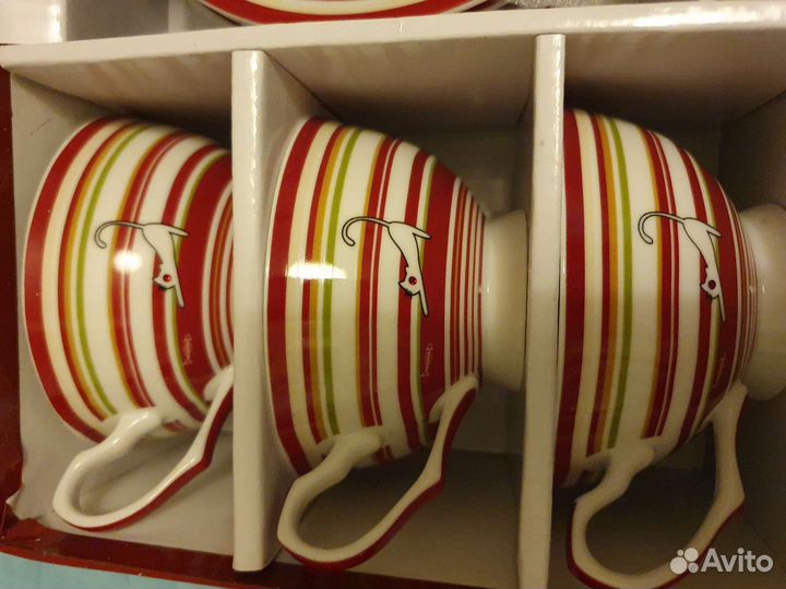 Чайный английский сервиз новый тонкий фарфор