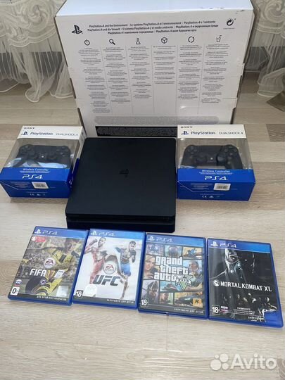 Sony playstation 4 slim 1tb с играми