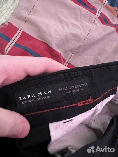 Черные мужские брюки Zara (slim-fit)