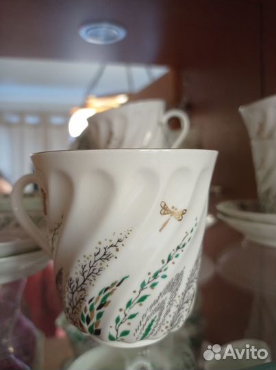 Сервиз/Кофейные/чайные пары СССР. Кост. фарфор лфз