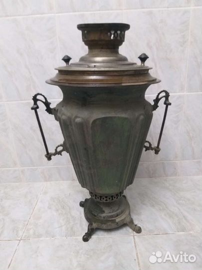 Самовар старинный на дровах, рюмка 6 л