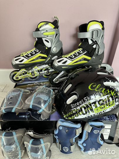 Роликовые коньки новые+защита и шлем в подарок