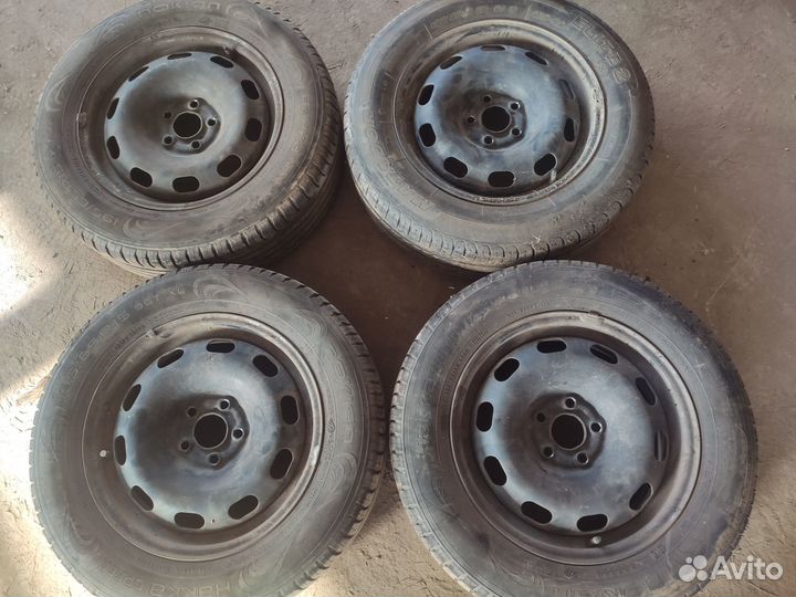 R15 5*100 комплект колес лето (резина разная)