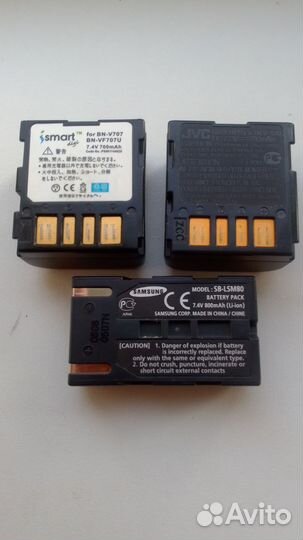 Аккумуляторы Sony, Panasonic, JVC, samsung